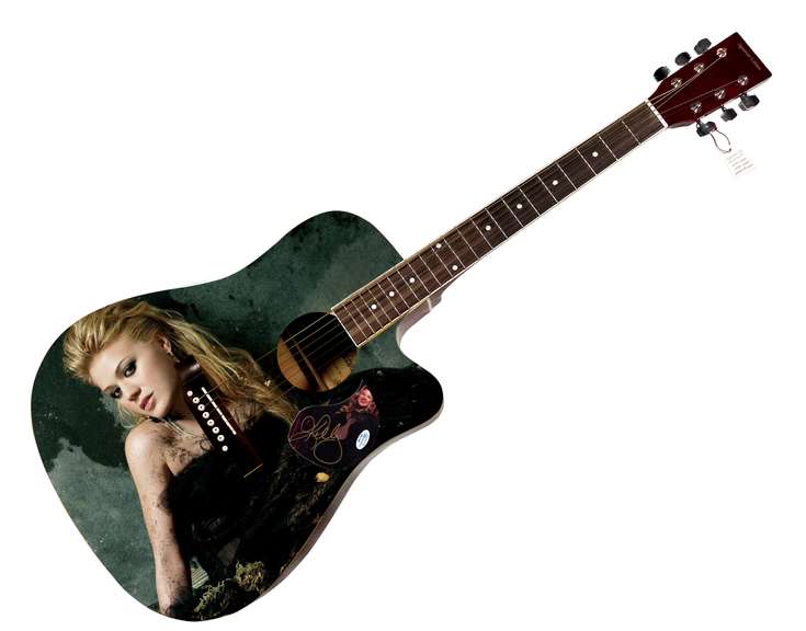Kelly Clarkson Autographed Graphics Acoustic Guitar ACOA