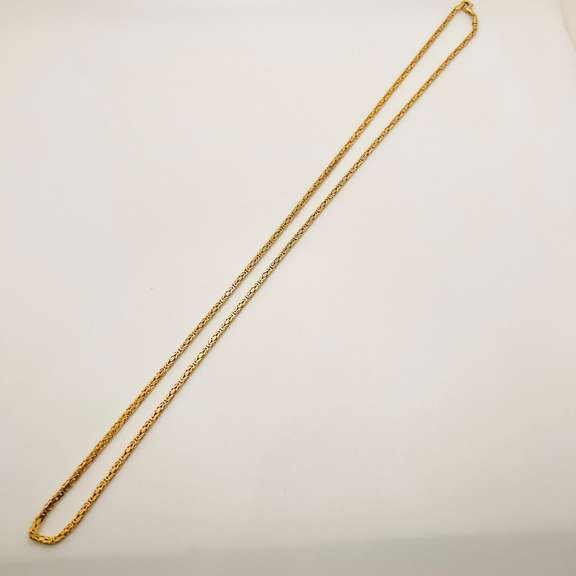 14kt Solid Yellow Gold Byzantine Chain Necklace