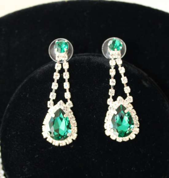 Emerald Color Jewelry Neck Lace And Earrings
