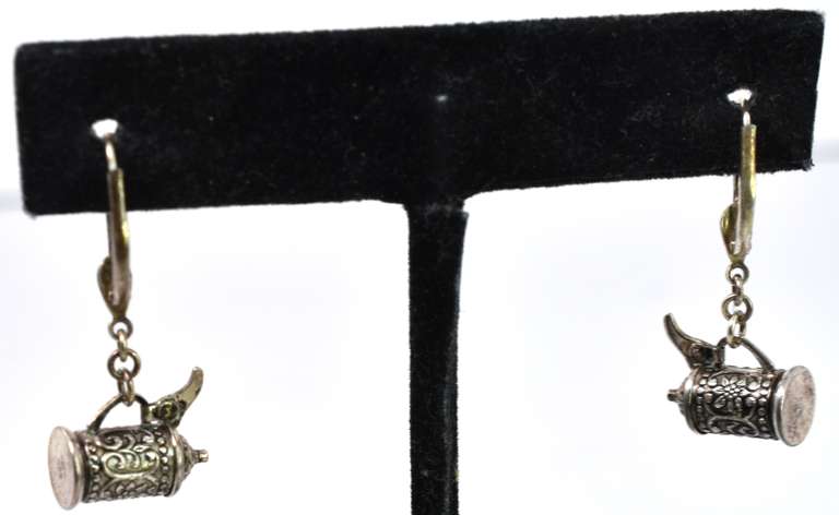 Sterling Silver Miniature Stein Earrings