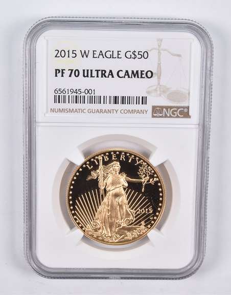 PF70 UCAM 2015-W $50 American Gold Eagle 1 Oz. .999 Fine Gold NGC
