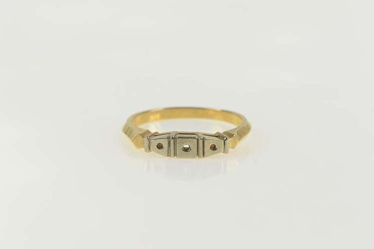 14K Yellow Gold Vintage NOS 1950's Simple Wedding Band Ring