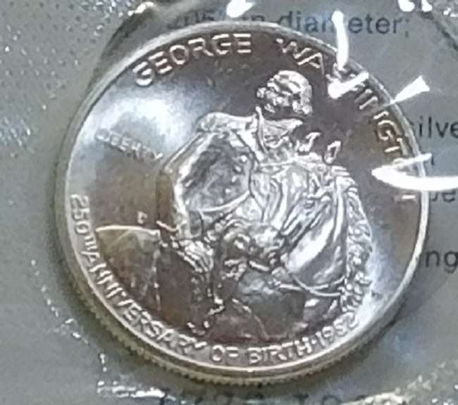 1982 Silver 90% Unc Wash Hf Dol GEM OGP