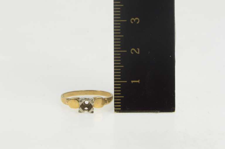 14K Yellow Gold Vintage NOS 1950's 3.3mm Engagement Setting Ring