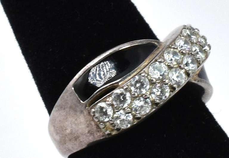 Sterling Silver And Onyx Ring