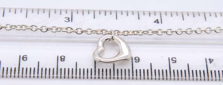 Tiffany & Co Elsa Peretti open Heart Charm Bracelet 11mm