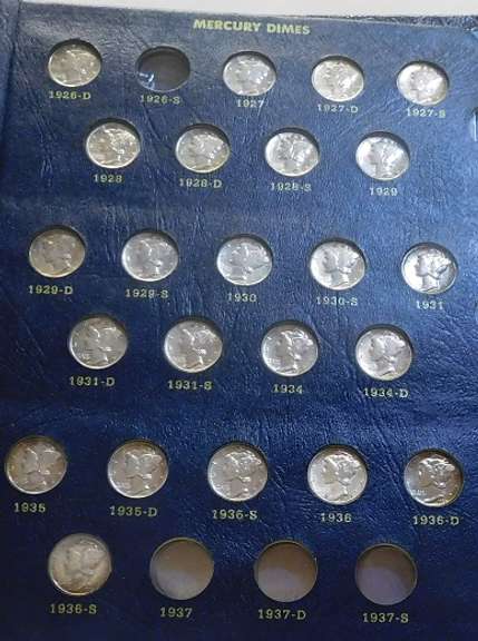 1916-36 Mercury Dimes, DeLuxe Holder