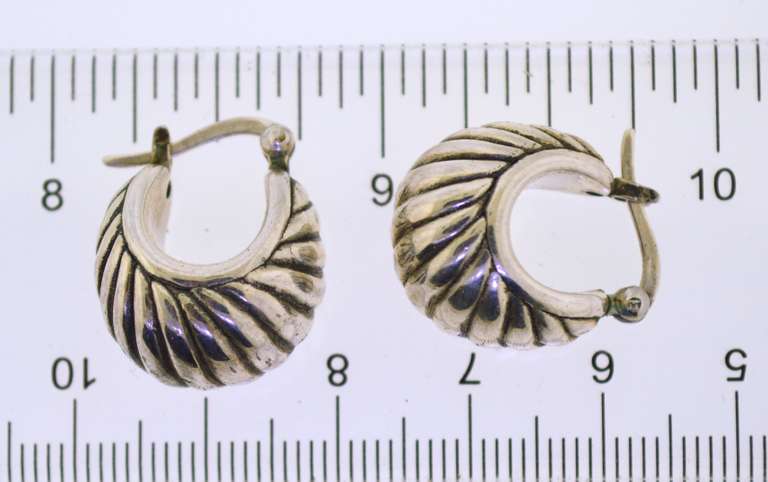 Sterling Silver 12mm Wide Hoop Earrings