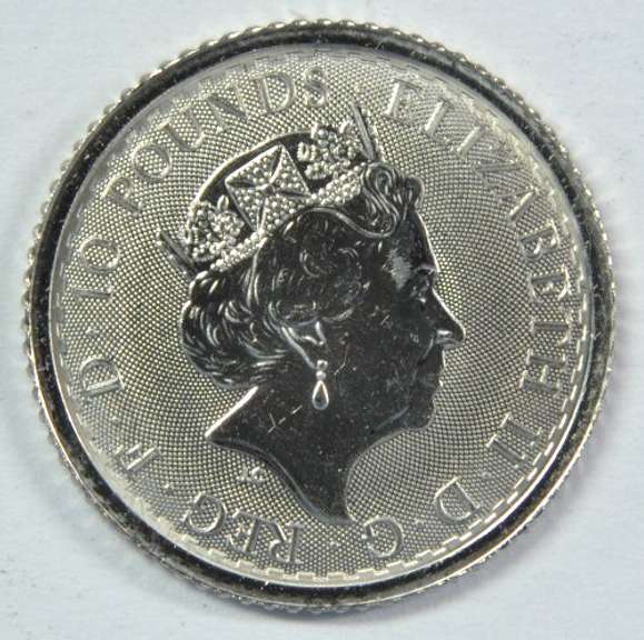 Superb Gem BU 2021 pure Platinum Britannia 10 Pound pc