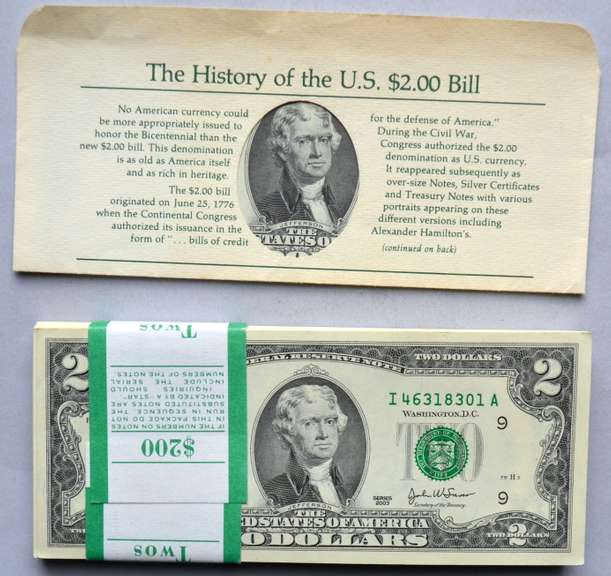 2003 $2 Pack of 100 Consecutive CR CU