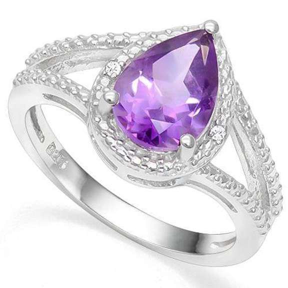 925 STERLING SILVER PR 7*10 MM AMETHYST WOMEN RING