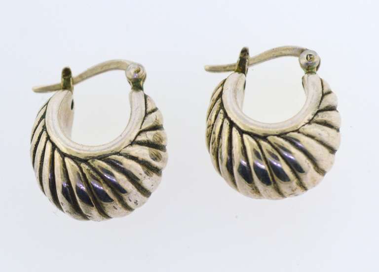 Sterling Silver 12mm Wide Hoop Earrings