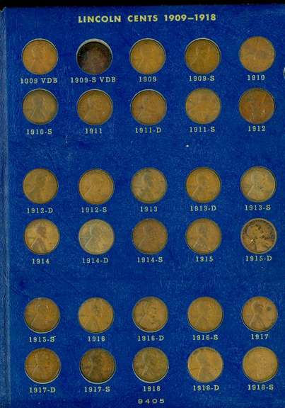 Set of Lincoln Cents in Albums: 1909-1975
