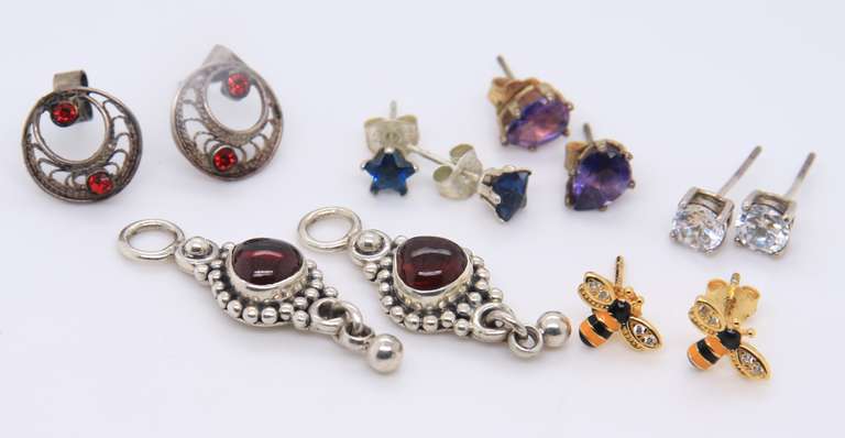 Lot of 6 Vintage Sterling Silver Earrings