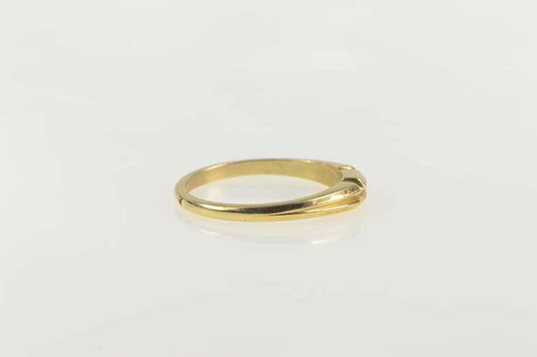 14K Yellow Gold Vintage NOS 1950's Groove Simple Wedding Band Ring