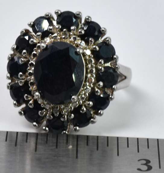 Vintage Sterling Silver Sapphire Ring