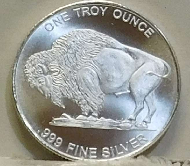 1 oz Silver Round GEM:  Indian/Buff