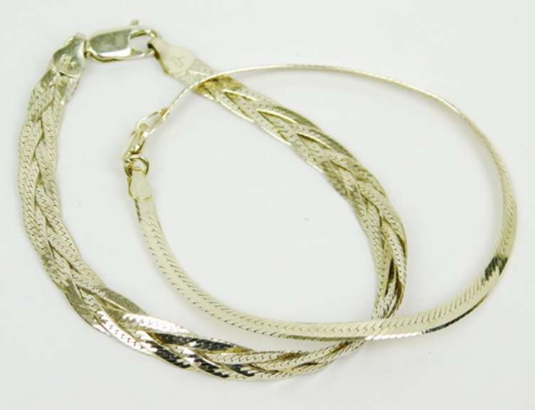 2 Italian Sterling Herringbone Bracelets