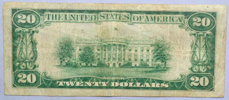 $20 Boston Mass 1929 Series National Currency Note
