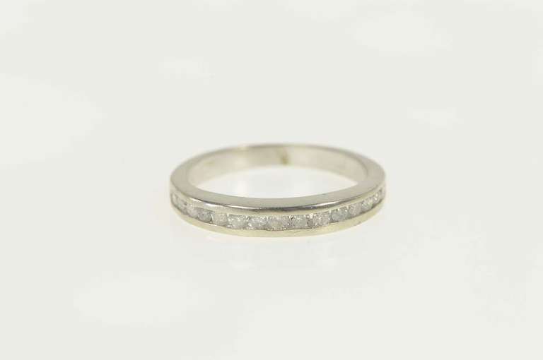 14K White Gold 0.22 Ctw Diamond Classic Channel Wedding Band Ring
