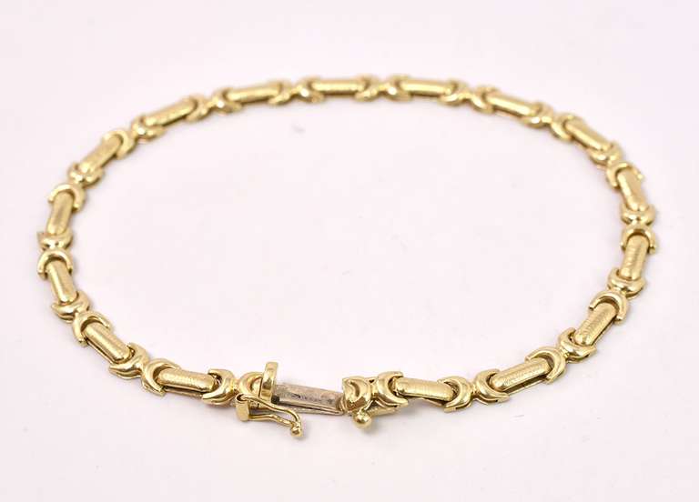 Sensational Fancy Link Bracelet in 14K Yellow Gold
