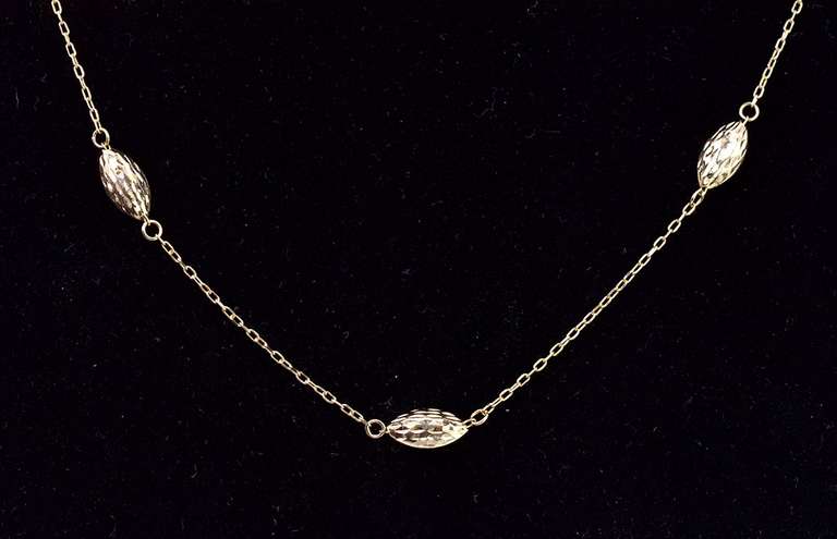 Glamorous Beaded Necklace in 14K Yellow Gold