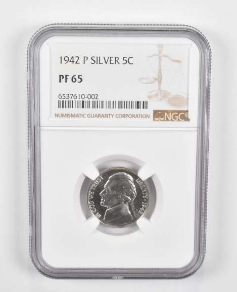 PF65 1942-P Jefferson Nickel - Graded NGC