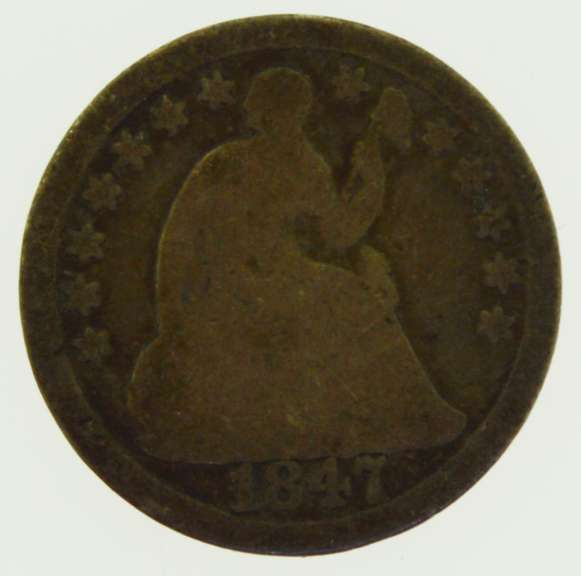 lot of 3 1847, 1856 and 1857 Seated Liberty Half Dime US Coin