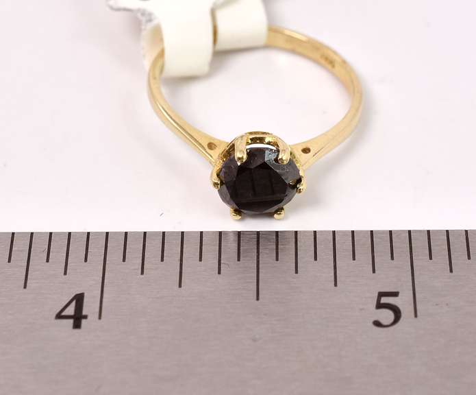 Brilliant Black Diamond Ring in 14K Yellow Gold
