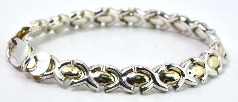 Sterling Silver Bracelet With Vermeil Accents