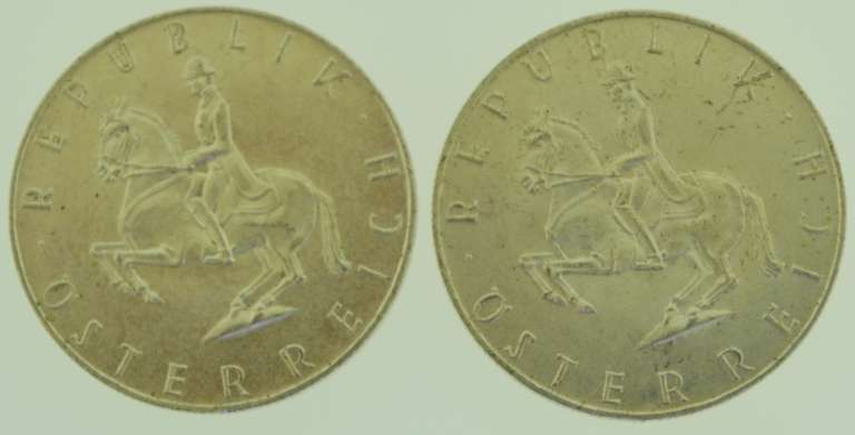 Lot of Two 1961 Austria 5 Schilling