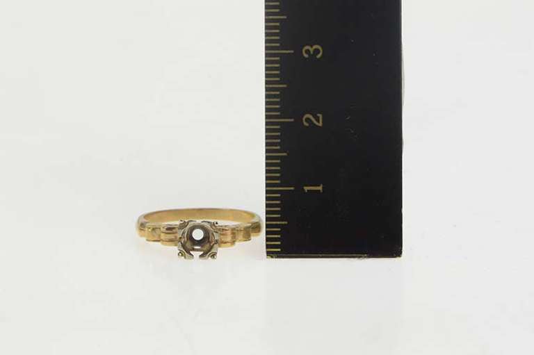 14K Yellow Gold Vintage NOS 1950's 4.6mm Engagement Setting Ring