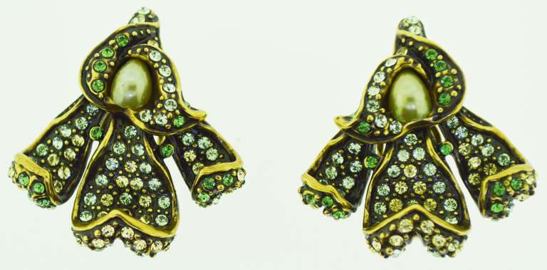Heidi Daus Fancy Crystal Floral Earrings