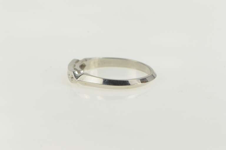 14K White Gold Vintage NOS 1950's Wedding Band Setting Ring