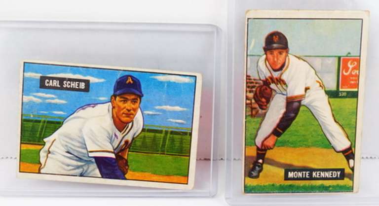 2 Bowman Gum 1951 Baseball Cards