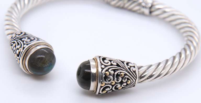 Vintage Sterling Silver Signed Cuff Bangle
