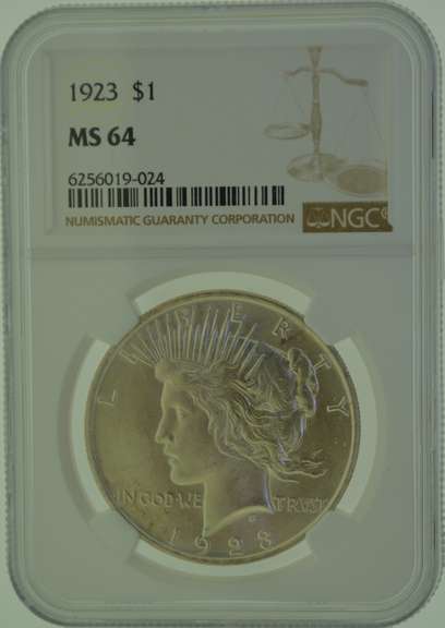 1923 Peace Silver Dollar $1 NGC MS64