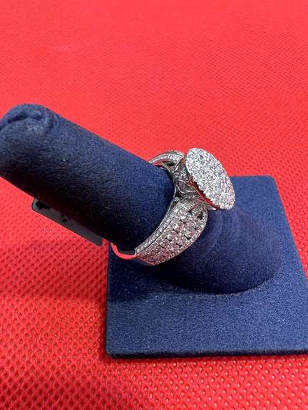 LADIES 14K WHITE GOLD ENGAGEMENT RING WITH 2.00 CARATS DIAMOND TOTAL WEIGHT