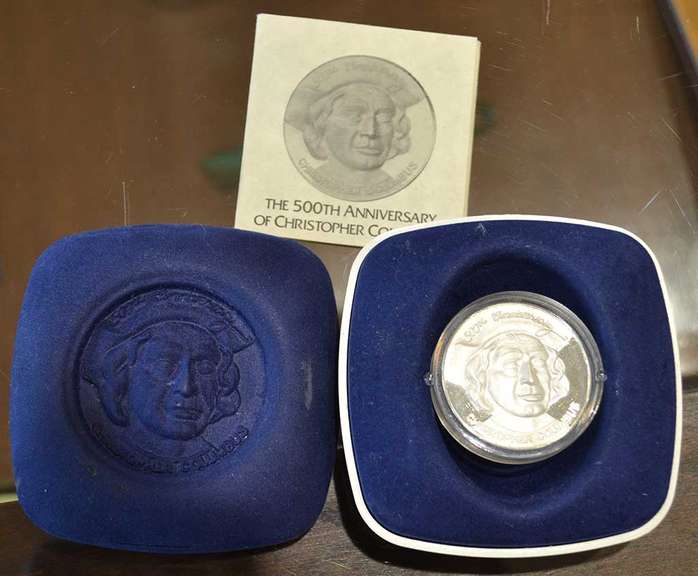 500th Anniversary Of Christopher Columbus 1 Ounce Proof Silver Medal.