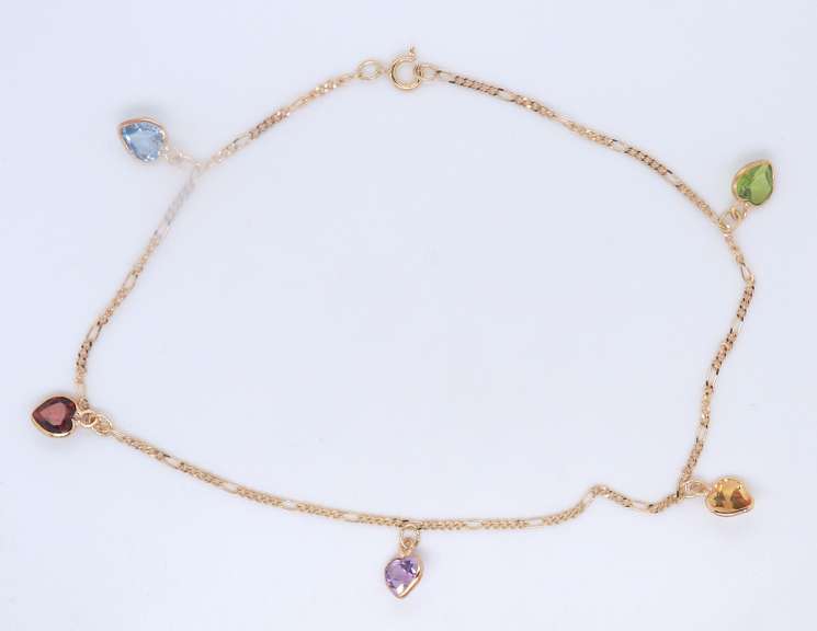 Stunning 18kt Multi Gemstone Anklet
