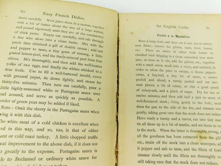 1900 French Dishes for English Cooks Antique Cookbook