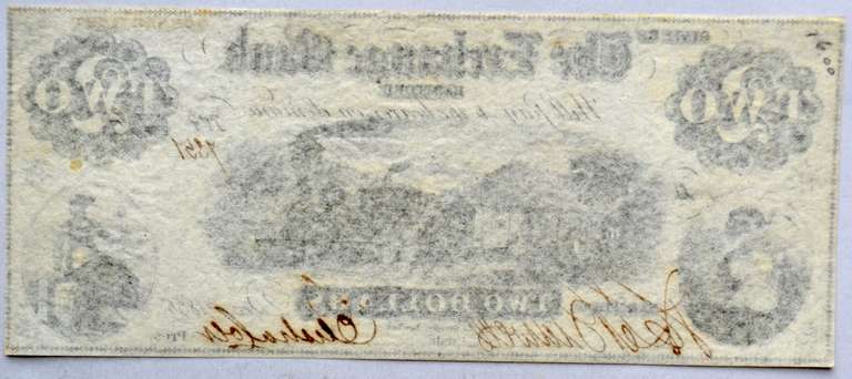 $2 Exchange Bank Hartford Jan 1 1856 CH CU Note