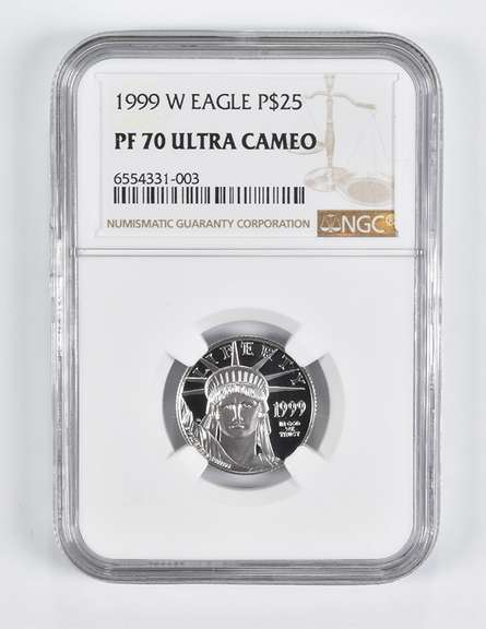 PF70 UCAM 1999-W $25 American Platinum Eagle 1/4 Oz Platinum NGC