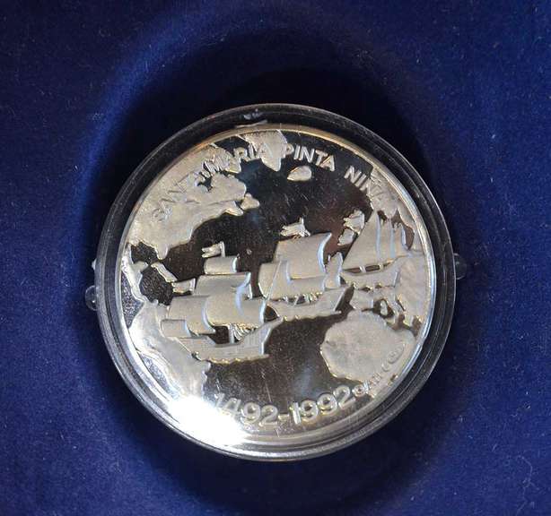 500th Anniversary Of Christopher Columbus 1 Ounce Proof Silver Medal.