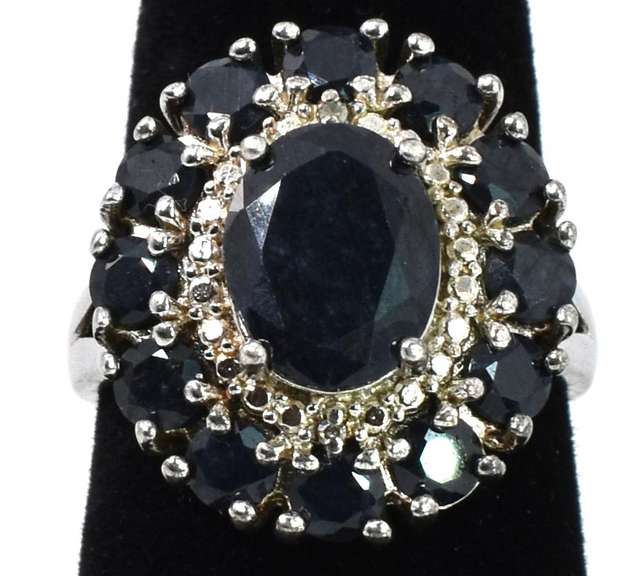 Vintage Sterling Silver Sapphire Ring