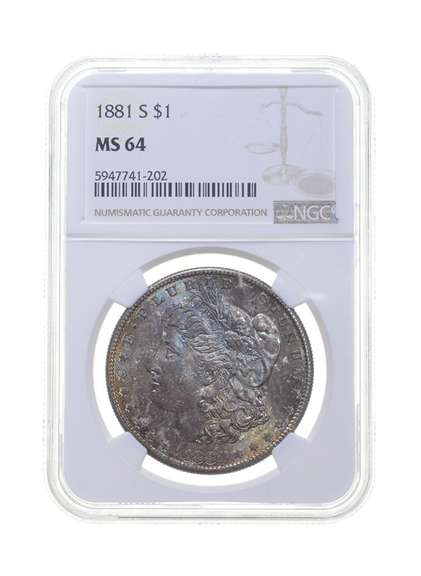 MS64 1881-S Morgan Silver Dollar - Graded NGC