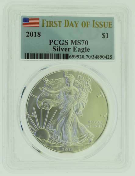 2018 PCGS MS70 Silver American Eagle Dollar