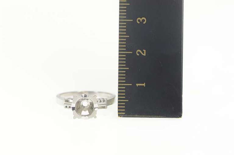 14K White Gold Vintage 1950's NOS 5.6mm Engagement Setting Ring