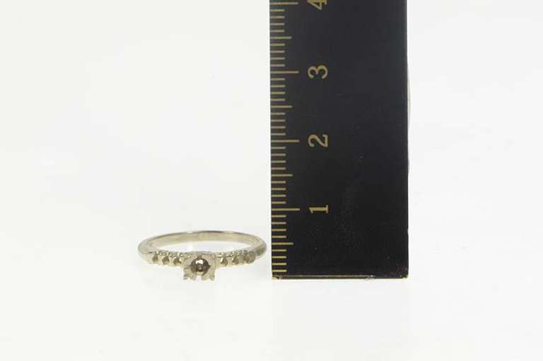 14K White Gold Vintage NOS 1950's Engagement 2.5mm Setting Ring