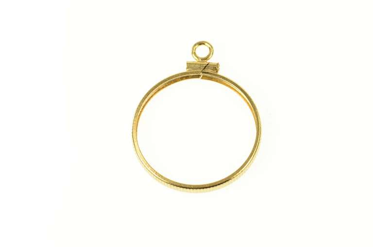 14K Yellow Gold $5 Gold Half Eagle US Coin Holder Bezel Charm/Pendant